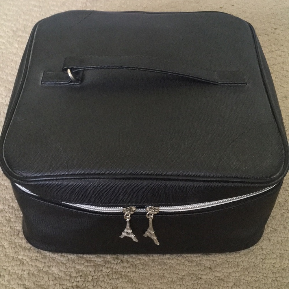 Large Black and Red Lancome Makeup Bag NWOT